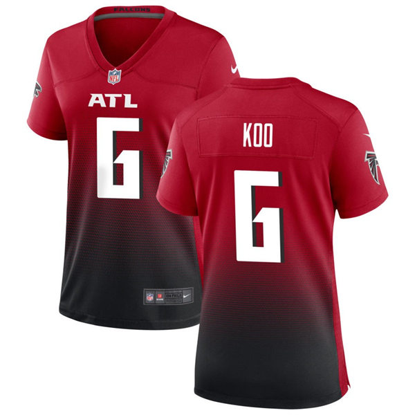 Womens Atlanta Falcons #6 Younghoe Koo Nike Red 2nd Alternate Limited Jersey
