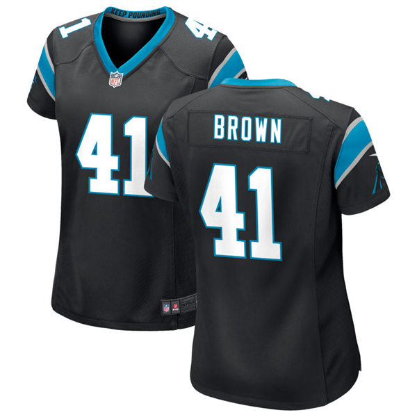 Womens Carolina Panthers #41 Spencer Brown Nike Black Limited Jersey