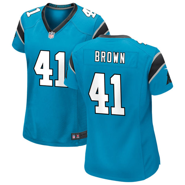 Womens Carolina Panthers #41 Spencer Brown Nike Blue Limited Jersey