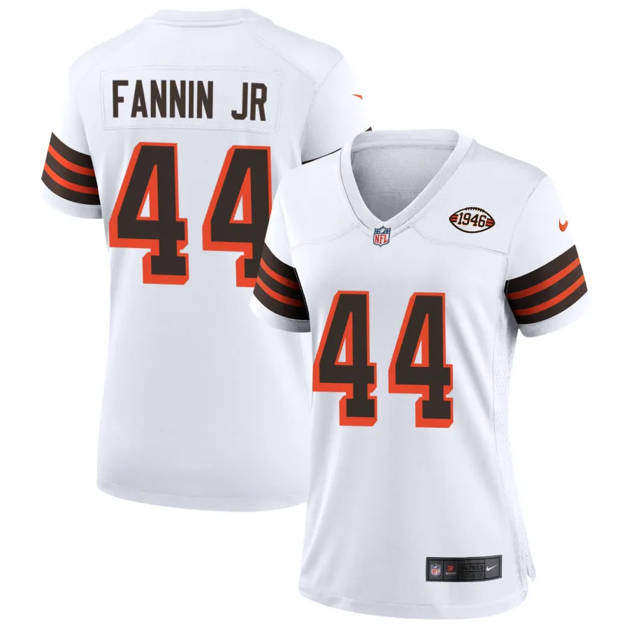 Womens Cleveland Browns #44 Harold Fannin Jr. Nike White 1946 Collection 75th Anniversary Limited Jersey