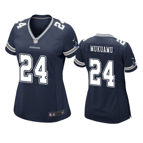 Womens Dallas Cowboys #24 Israel Mukuamu Nike Navy Alternate Limited Jersey