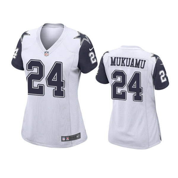 Womens Dallas Cowboys #24 Israel Mukuamu Nike White Color Rush Limited Jersey