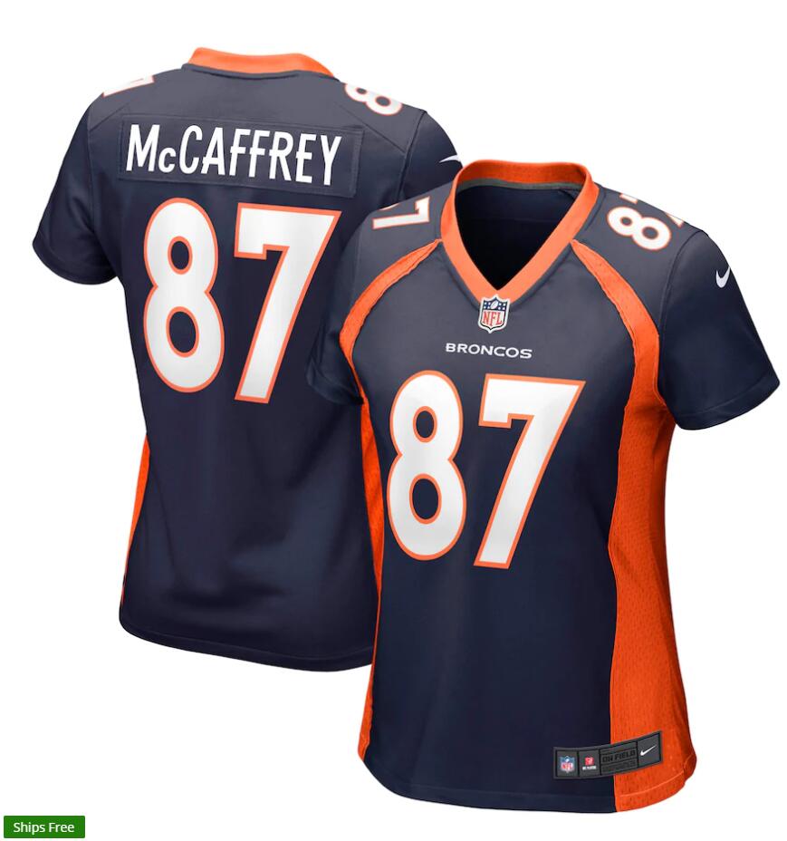 Womens Denver Broncos Retired Player #87 Ed McCaffrey Nike Navy Limited Jersey