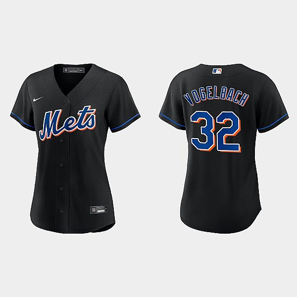 Womens New York Mets #32 Daniel Vogelbach Nike Black Alternate Jersey