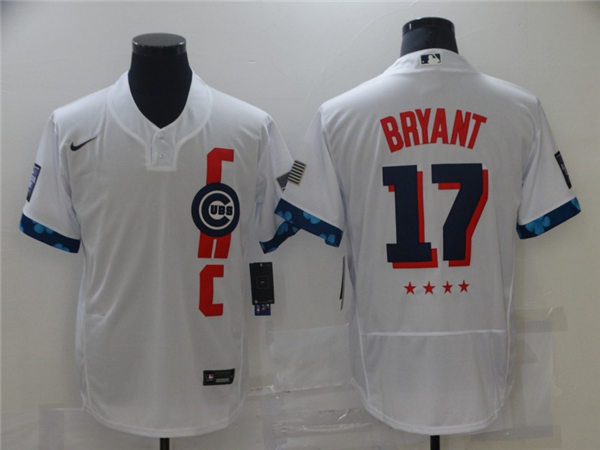 Mens Chicago Cubs #17 Kris Bryant Stitched White 2021 MLB All-Star Game Jersey