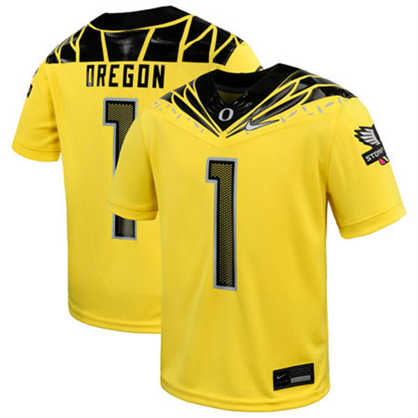 Men's Youth Oregon Ducks Custom 2024 BIG Ten Alternate Game Football Jersey - Yellow