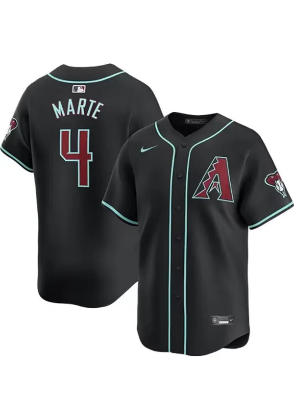 Mens Arizona Diamondbacks #4 Ketel Marte Nike Black Alternate Limited Jersey