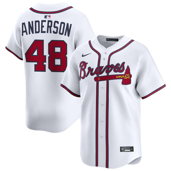 Youth Atlanta Braves #48 Ian Anderson ike Home White Limited Jersey