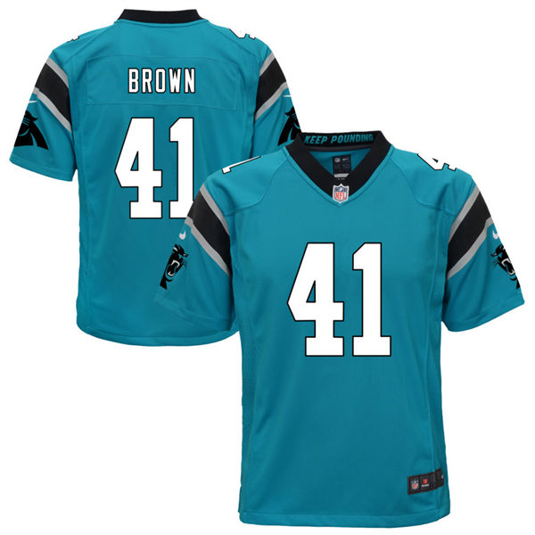 Youth Carolina Panthers #41 Spencer Brown Nike Blue Limited Jersey