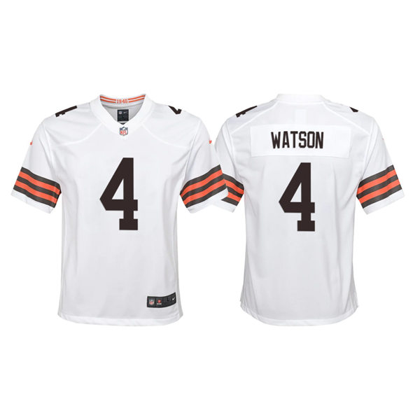 Youth Cleveland Browns #4 Deshaun Watson Nike White Away Limited Jersey