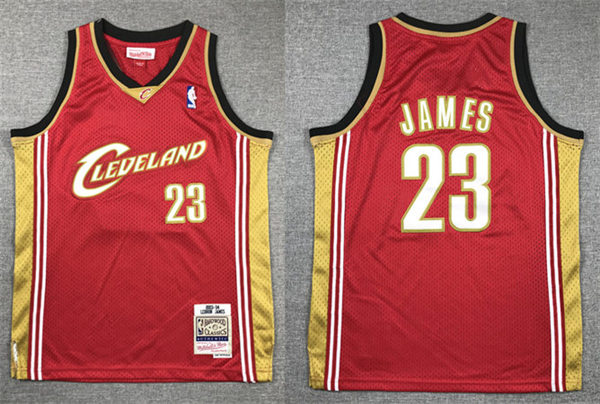 Youth Cleveland Cavaliers #23 LeBron James Red 2003-04 Mitchell & Ness Hardwood Classics Throwback Jersey