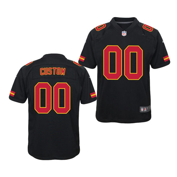 Mens Kansas City Chiefs Custom Travis Kelce Sammy Watkins Clyde Edwards-Helaire Tyreek Hill Derrick Thomas Nike Black Fashion Jersey