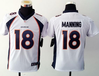 Nike Denver Broncos #18 Peyton Manning White Game Kids Jersey