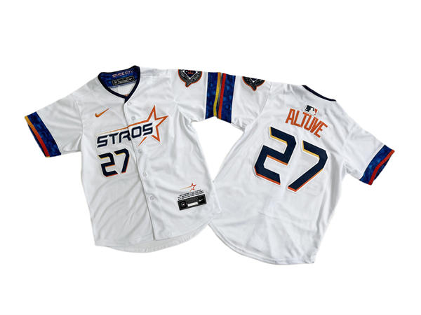 Youth Houston Astros #27 Jose Altuve White  2025 City Connect Edition Jersey