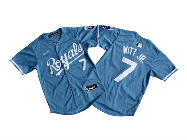 Youth Kansas City Royals #7 Bobby Witt Jr. Nike Light Blue Alternate Limited Jersey