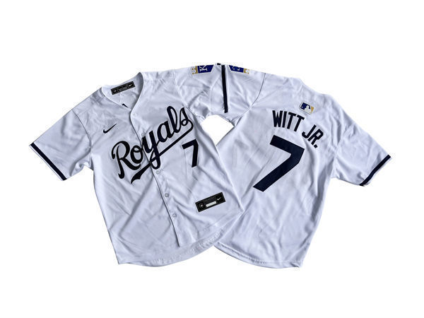 Youth Kansas City Royals #7 Bobby Witt Jr. Nike Home White Limited Jersey