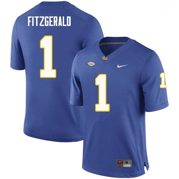 Mens Pittsburgh Panthers #1 Larry Fitzgerald Nike Vintage Royal College Football Jersey