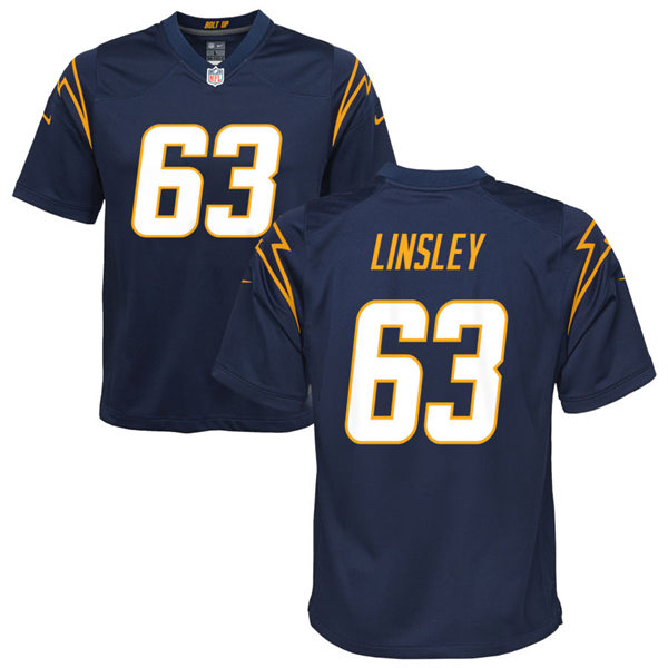 Youth Los Angeles Chargers #63 Corey Linsley Nike Navy Alternate Limited Jersey