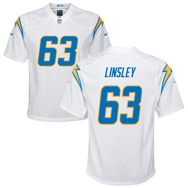 Youth Los Angeles Chargers #63 Corey Linsley Nike White Limited Jersey