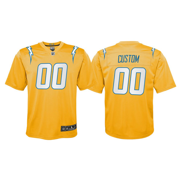 Youth Los Angeles Chargers Custom Rashawn Slater Linval Joseph Austin Ekeler Joey Bosa Nike 2021 Gold Inverted Legend Jersey