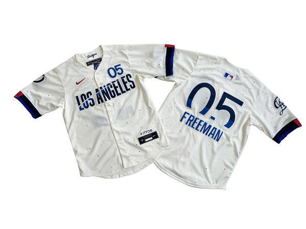 Youth Los Angeles Dodgers #5 Freddie Freeman 2024 City Connect Limited Player Jersey - Cream (6)