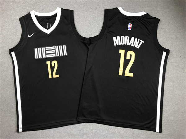 Youth Memphis Grizzlies #12 Ja Morant Nike Black 2023-24 City Edition Jersey