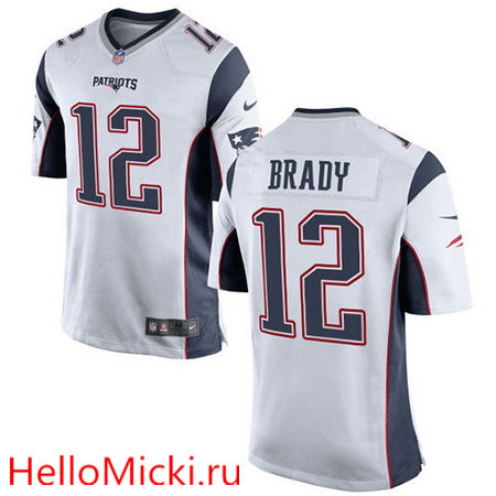 Kids Nike NLF Game Jersey New England Patriots #12 Tom Brady White Gam