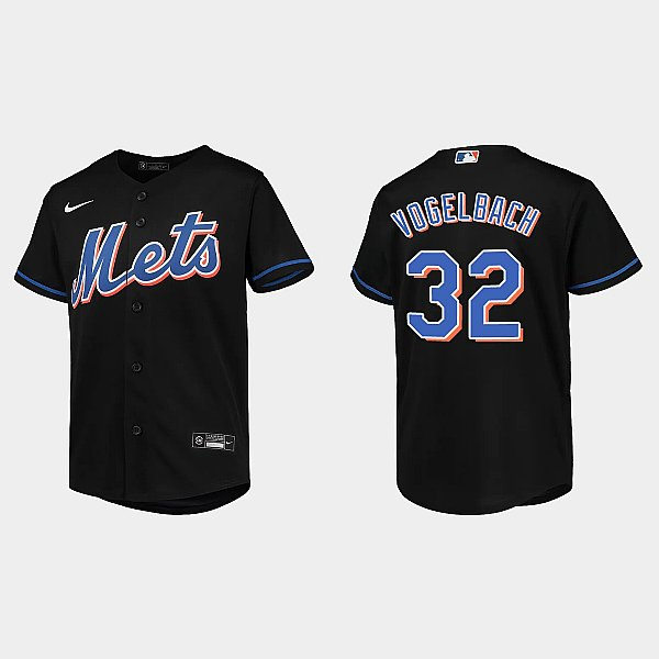 Youth New York Mets #32 Daniel Vogelbach Nike Black Alternate Jersey