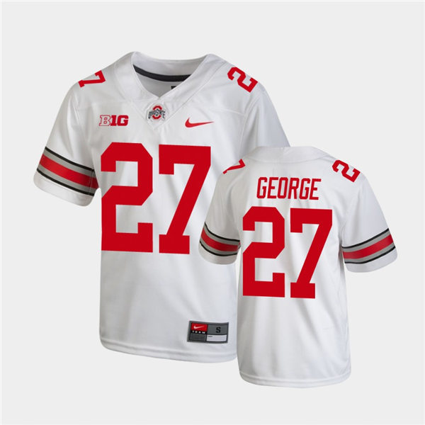 Youth Ohio State Buckeyes #27 Eddie George White College Football Game Jersey