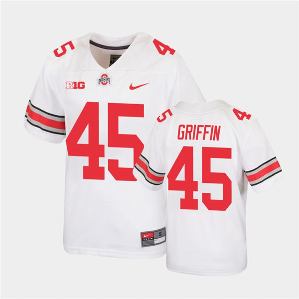 Youth Ohio State Buckeyes #45 Archie Griffin Nike White College Football Game Jersey