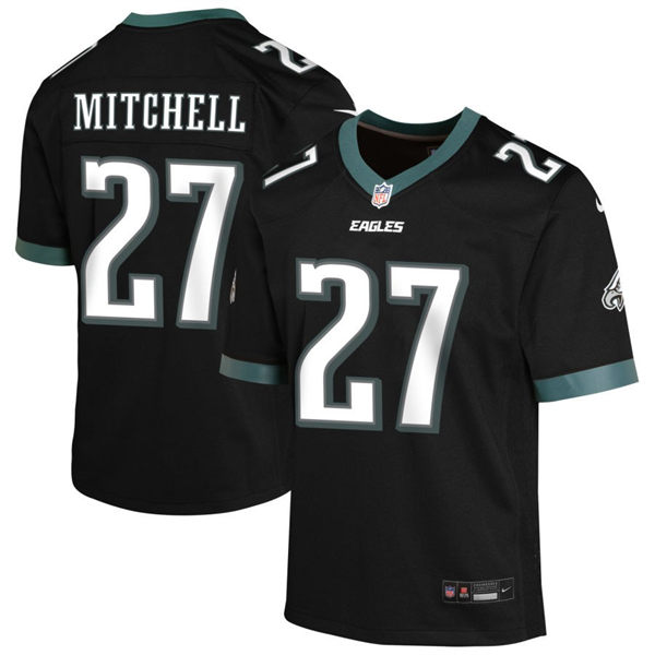 Youth Philadelphia Eagles #27 Quinyon Mitchell Nike Black Limited Player Jersey