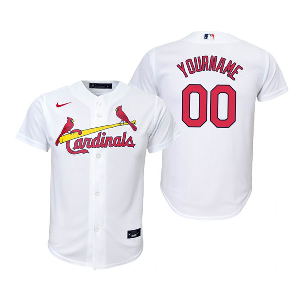 Youth St. Louis Cardinals Custom Nike White Cool Base Jersey
