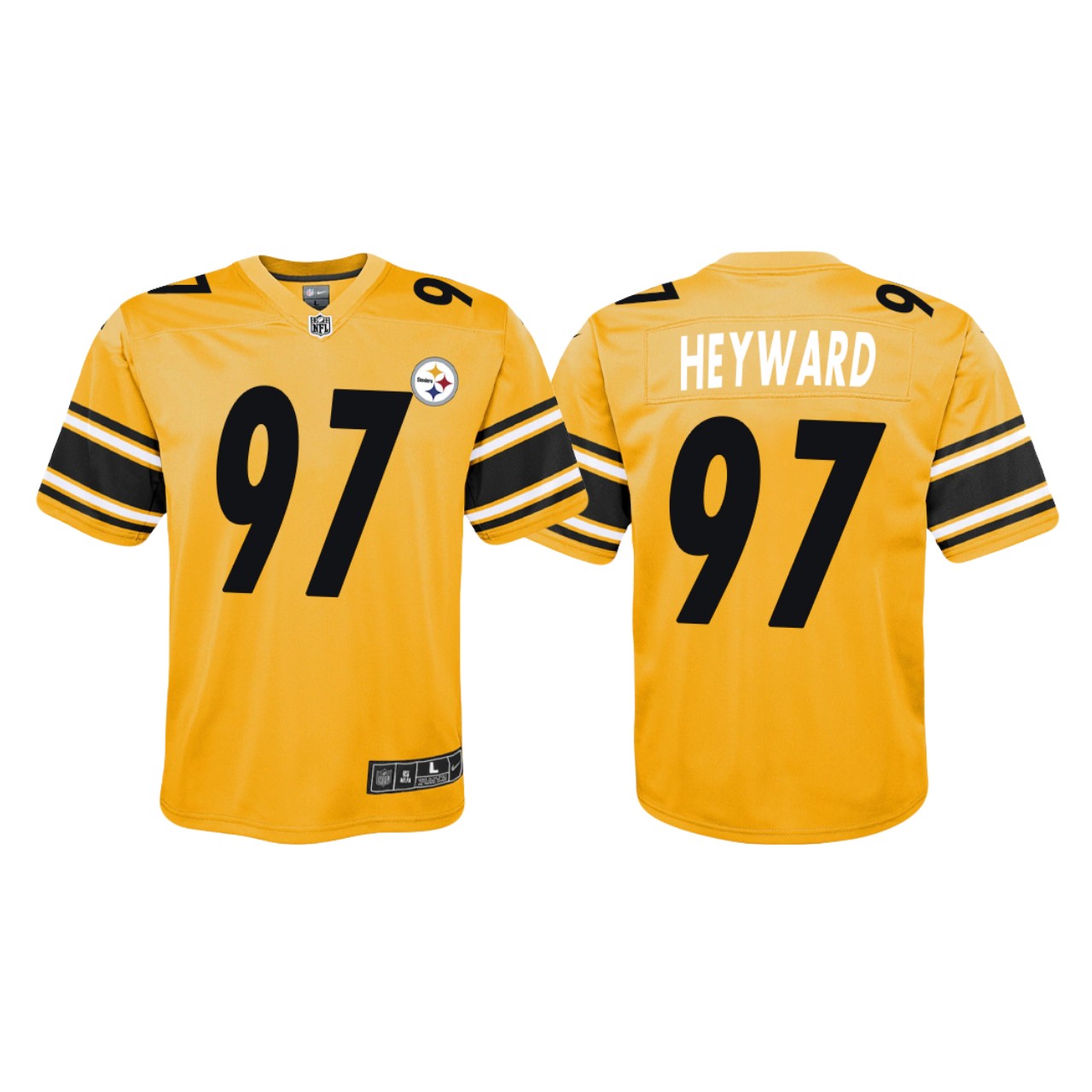 Youth Pittsburgh Steelers #97 Cameron Heyward Nike Gold Inverted Jersey