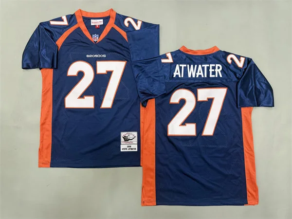 Mens Denver Broncos #27 Steve Atwater Navy 1998 Throwback Jersey