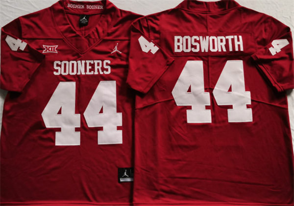 Men's Oklahoma Sooners #44 Brian Bosworth Jordan Red Game Football Jersey