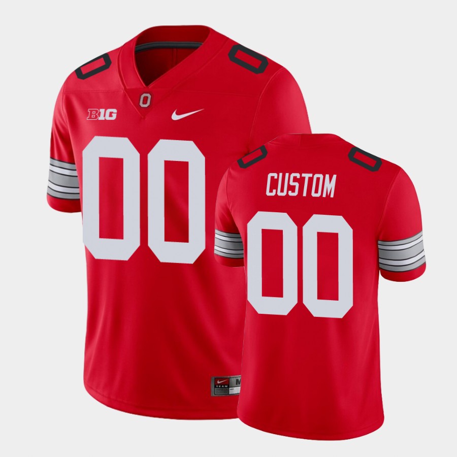Mens Ohio State Buckeyes Custom Nike Red Throwback Football Jersey
