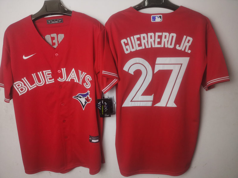 Mens Toronto Blue Jays #27 Vladimir Guerrero Jr. Nike Red Alternate Cool Base Jersey
