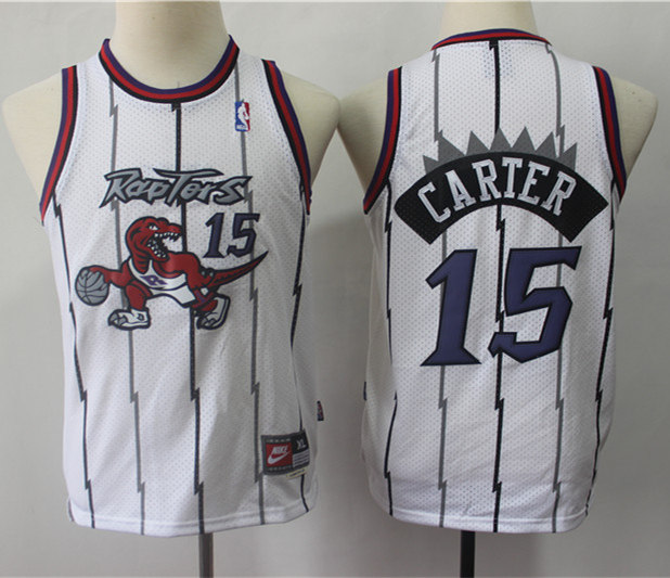 Mens Toronto Raptors #15 Vince Carter White Nike Stitched Swingman Jersey