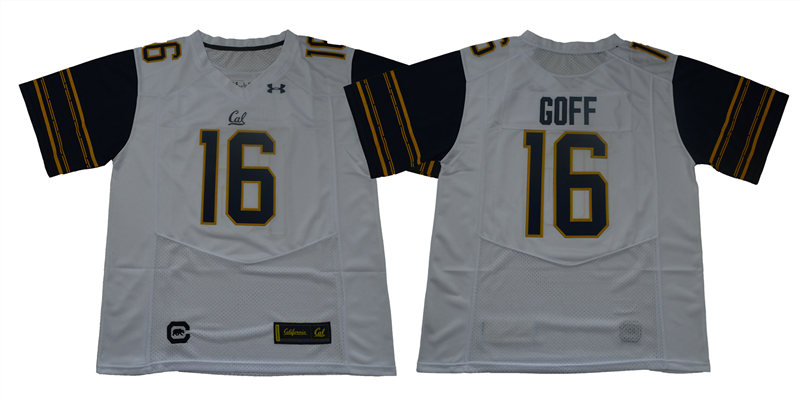 Men's California Golden Bears #16 Jared Goff Under Armour White Stitched NCAA College Football Jersey
