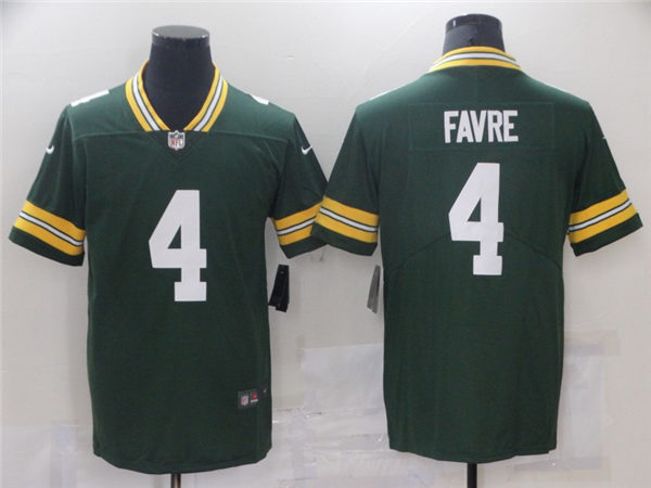 Mens Green Bay Packers Retired Player #4 Brett Favre Player Nike Green Game Football Jersey