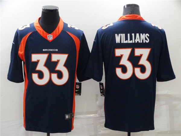 Men's Denver Broncos #33 Javonte Williams  Navy Nike NFL Vapor Untouchable Limited Jersey
