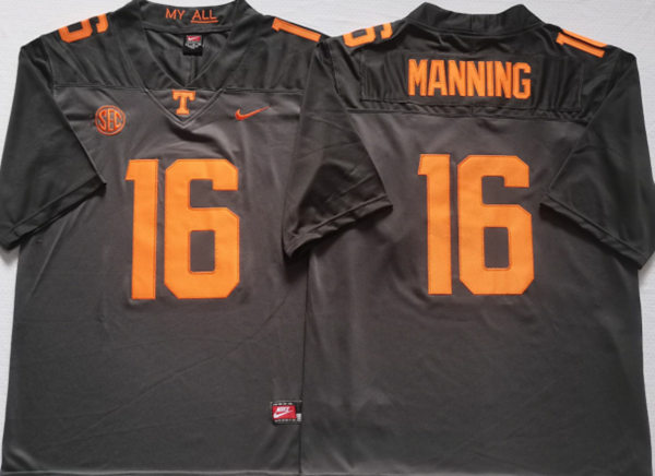 Men's Tennessee Volunteers #16 Peyton Manning Grey Football Nike Jersey