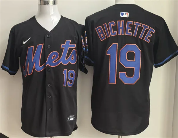 Mens New York Mets #19 Bo Bichette Nike Black Alternate Limited Jersey