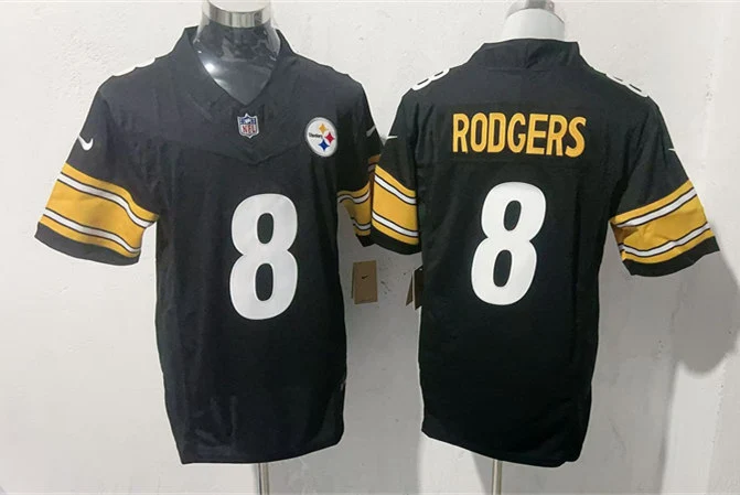 Men's Pittsburgh Steelers #8 Aaron Rodgers Nike Black Vapor F.U.S.E. Limited Jersey