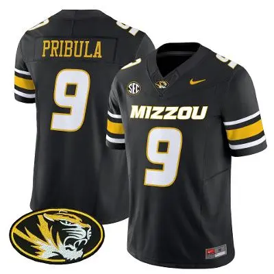 Missouri Tigers #9 Beau Pribula Nike 2025 Black Football Game Jersey
