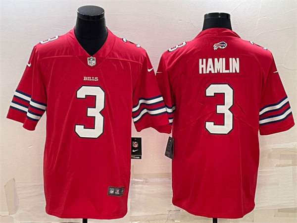 Mens Buffalo Bills #3 Damar Hamlin Nike Red Alternate Game Football Jersey