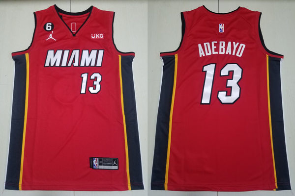 Mens Miami Heat #13 Bam Adebayo Red Statement Edition Swingman Jersey