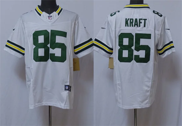 Mens Green Bay Packers #85 Tucker Kraft Nike White F.U.S.E. Vapor Limited Jersey