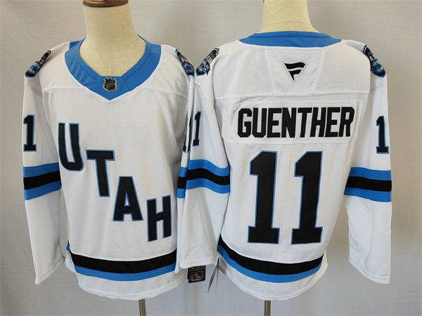 Mens Utah Hockey Club #11 Dylan Guenther Fanatics Away White Player Jersey