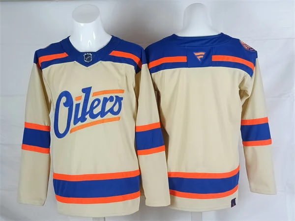 Men's Edmonton Oilers Blank Cream Alternate Oil Country Team Jersey